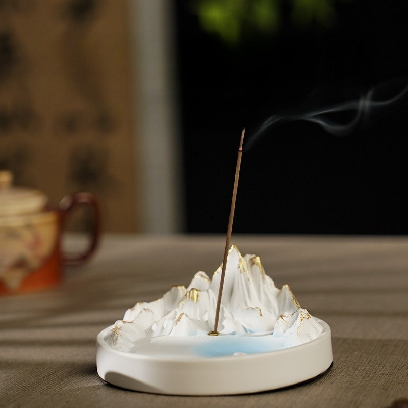 A Thousand Miles of Mountains Plaster Incense Holder | Hand-Carved