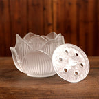 Ancient Method Glass Lotus Incense Burner | Transparent Censer for Incense Seal & Ash-Separated Ceremony | Zenith Censer