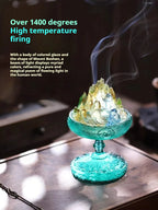 Artisan Glass ‘Boshan’ Incense Burner | Hand-Carved Censer for Powder & Stick Incense | Zenith Censer