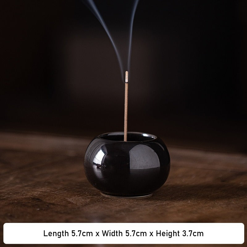 Ash Glaze ‘Hundred Blessings’ Jar Incense Burner | Ceramic Stick Incense Holder & Altar Piece | Multi-Color Sets | Zenith Censer