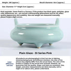 Ceremonial Double-Handled Tripod Censer | Crackle Glaze & Plain Ceramic Altar Incense Burner for Buddha/Meditation | Zenith Censer