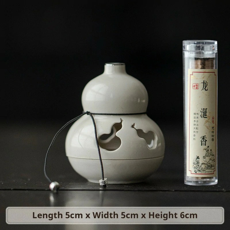 Zenith Censer Mini “Fortune” Coil Incense Burner Set - Ceramic Altar Dish with Artisan Incense | For Desk Meditation, Zen Decor & Gift