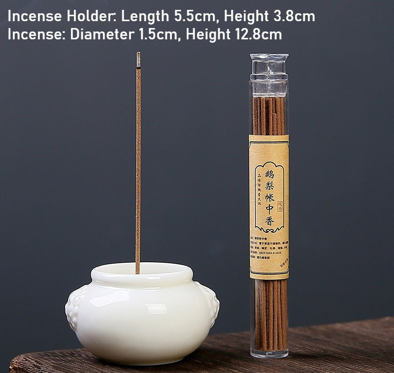 Ash Glaze ‘Hundred Blessings’ Jar Incense Burner | Ceramic Stick Incense Holder & Altar Piece | Multi-Color Sets | Zenith Censer
