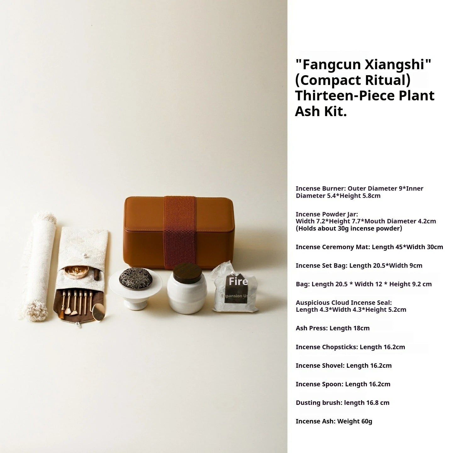 Artisan Brass Incense Seal Kit with Plant Ash | Portable Travel Set for Censing | Includes Leather Case - Zenith Censer