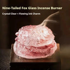 Nine-Tailed Fox Glass Incense Burner Set | Hand-blown Glass Censer for Sticks & Cones | Zenith Censer