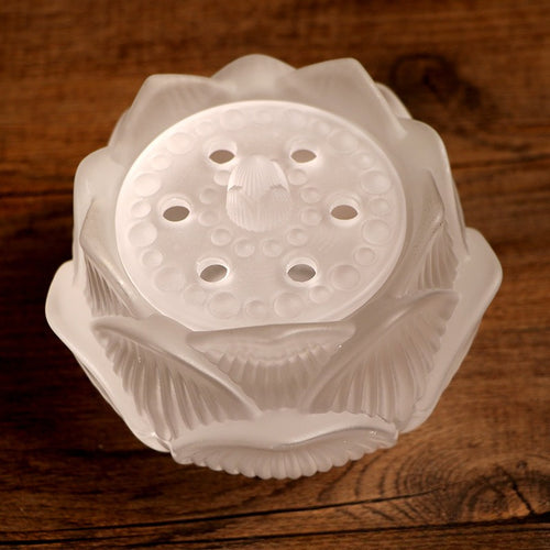 Ancient Method Glass Lotus Incense Burner | Transparent Censer for Incense Seal & Ash-Separated Ceremony | Zenith Censer