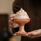 Handmade Ceramic Bosan Incense Burner - Zenith Censer Shino Ware Style Tall/Short Stool Censer | Chinese Meditation Incense Tool for Agarwood, Sandalwood & Coil Incense