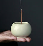 Ash Glaze ‘Hundred Blessings’ Jar Incense Burner | Ceramic Stick Incense Holder & Altar Piece | Multi-Color Sets | Zenith Censer