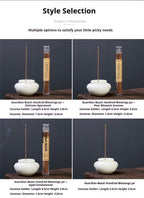 Ash Glaze ‘Hundred Blessings’ Jar Incense Burner | Ceramic Stick Incense Holder & Altar Piece | Multi-Color Sets | Zenith Censer