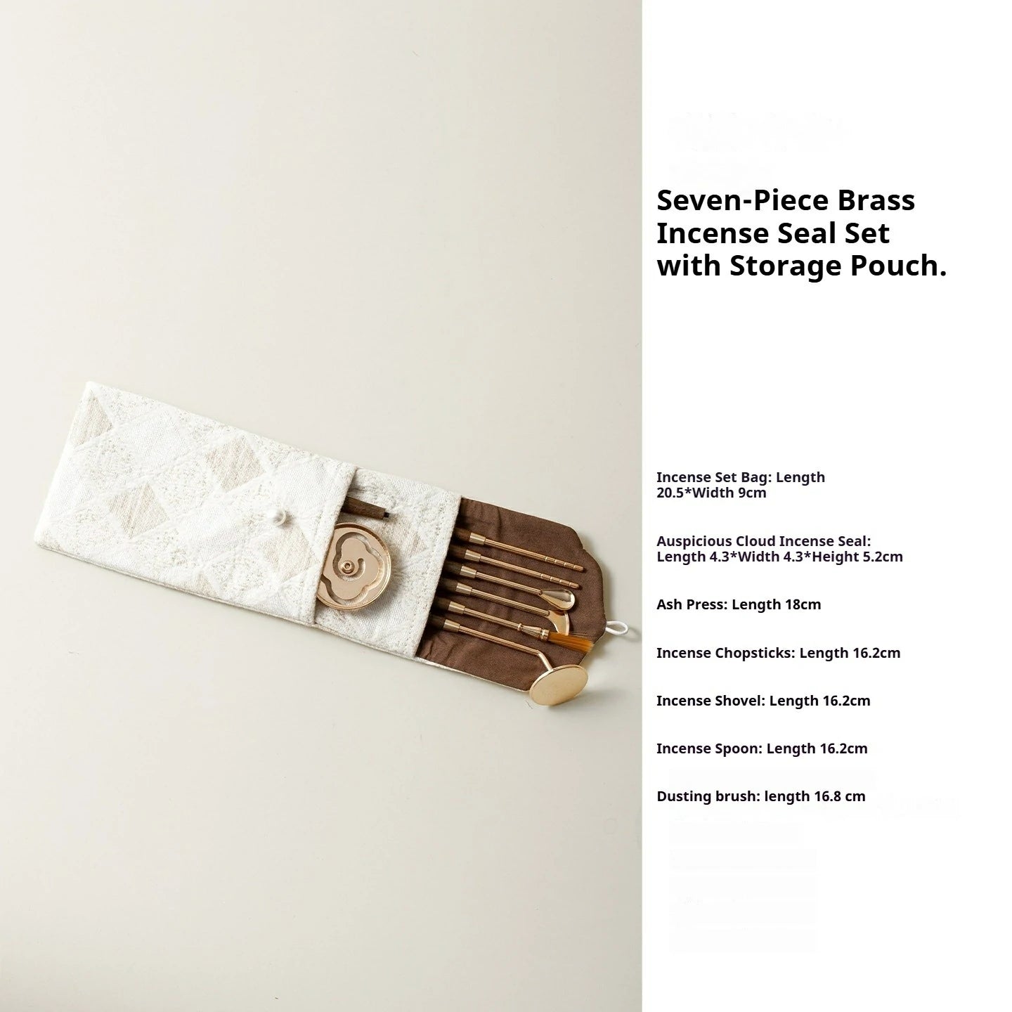 Artisan Brass Incense Seal Kit with Plant Ash | Portable Travel Set for Censing | Includes Leather Case - Zenith Censer