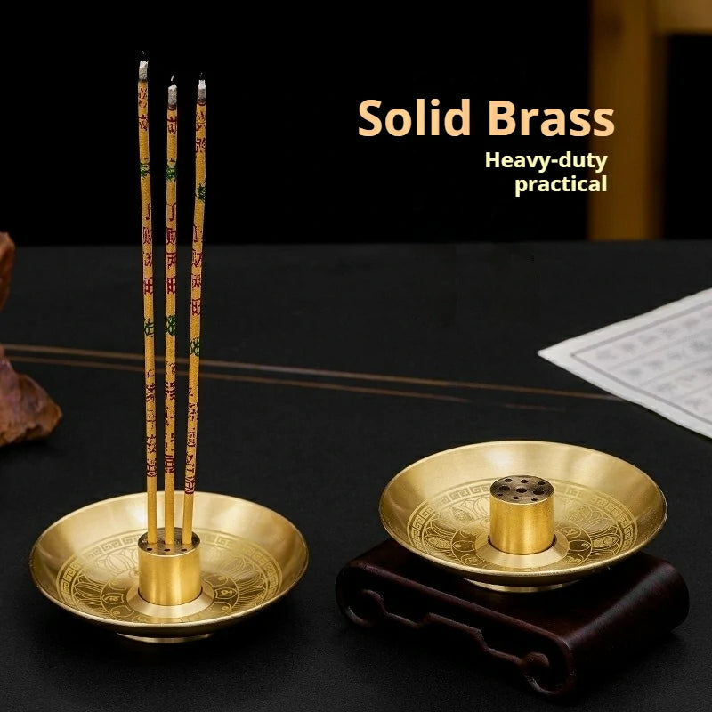 Modular Brass Incense Tray & Nine-Hole Holder Set | Adjustable Altar Base for Home & Temple | Zenith Censer