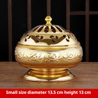 24-Hour Coil Incense Holder ‘Eternal Guardian’ | Alloy Stand for Continuous Fragrance | Gold/Antique Bronze | Zenith Censer
