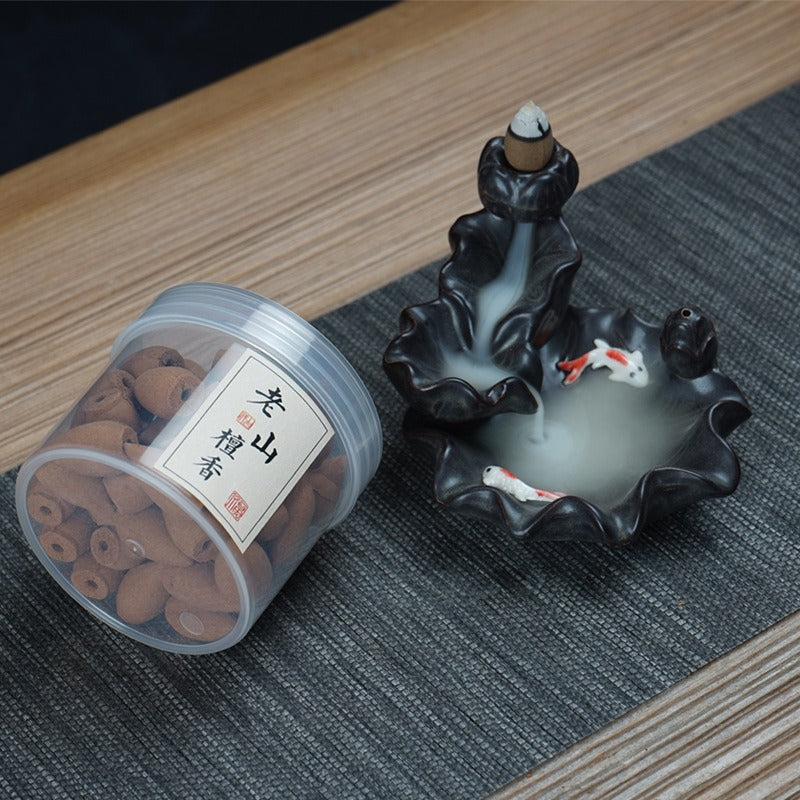 Artisan Reverse Flow Incense Cones Set | Sandalwood, Agarwood & More for Meditation & Space Clearing | Zenith Censer