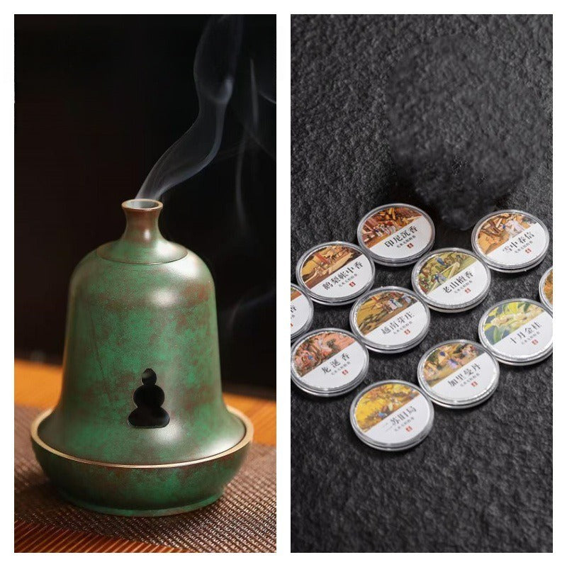 Brass Coil Incense Burner | New Chinese Zen Style for Meditation & Tea Room | Handcrafted Censer by Zenith Censer