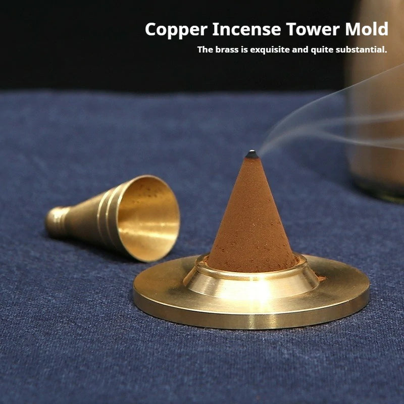 Complete Brass Incense Ritual Set | 11-Piece Artisan Tools (Incense Scoop, Ash Press, Censer) for Meditation & Zen | Zenith Censer