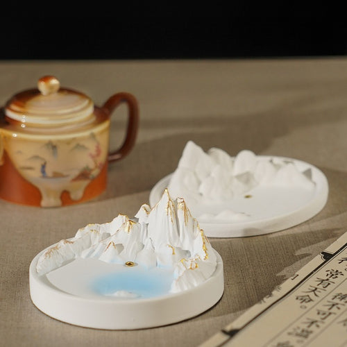 A Thousand Miles of Mountains Plaster Incense Holder | Hand-Carved Incense Tray & Altar Art | Minimalist Zen | Zenith Censer