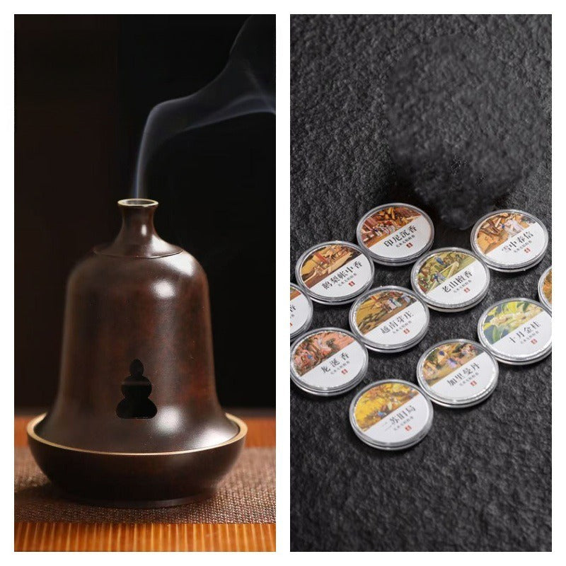 Brass Coil Incense Burner | New Chinese Zen Style for Meditation & Tea Room | Handcrafted Censer by Zenith Censer