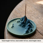 “A Thousand Li of Rivers and Mountains” Ceramic Incense Burner | Backflow & Stick Incense Holder | New Chinese Style Zen Decor for Home & Tea Table