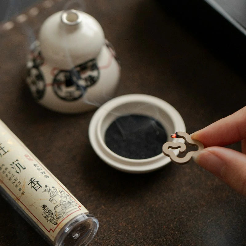 Zenith Censer Mini “Fortune” Coil Incense Burner Set - Ceramic Altar Dish with Artisan Incense | For Desk Meditation, Zen Decor & Gift