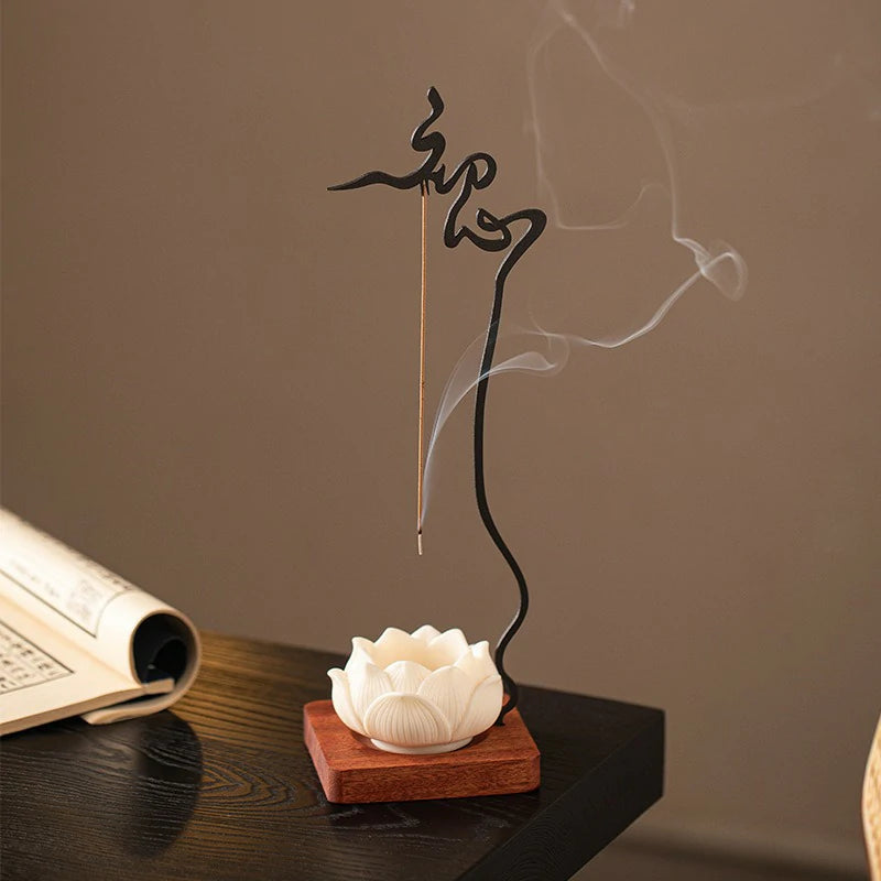 Zenith Inversion Collection: Upside-Down Metal Incense Holder | Zen Meditation Altar Piece for Home & Tea Table