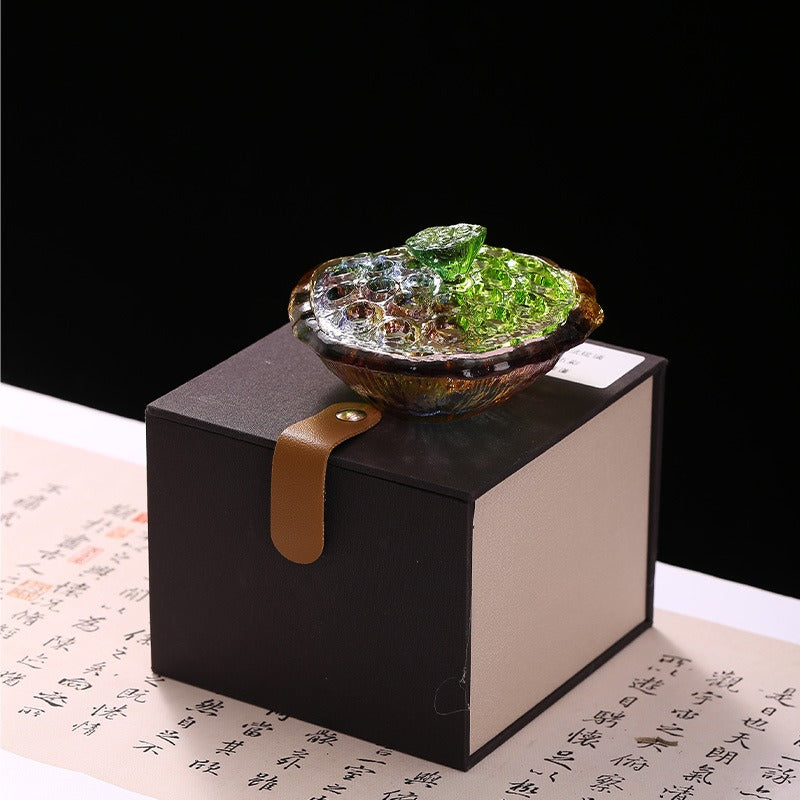 Artisan Glazed Glass Lotus Pod Incense Burner | Modern Censer for Coil Incense & Meditation | Zenith Censer