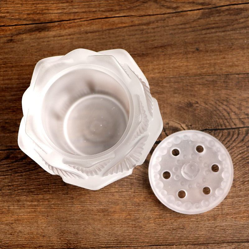 Ancient Method Glass Lotus Incense Burner | Transparent Censer for Incense Seal & Ash-Separated Ceremony | Zenith Censer