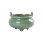 Handmade Longquan Celadon Incense Burner | Ge Ware Crackle Glaze Ceramic | Tea Incense & Altar Tool