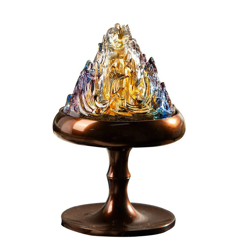 Handmade Copper & Glass Art Boshan Incense Burner | Large Incense Altar for Meditation & Tea Ceremony | Collectible Gift Set by Zenith Censer