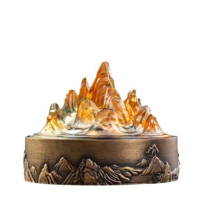 Artisan Glass Incense Burner with Copper Base | Boshan Style Censer for Coil Incense & Meditation | Zenith Censer