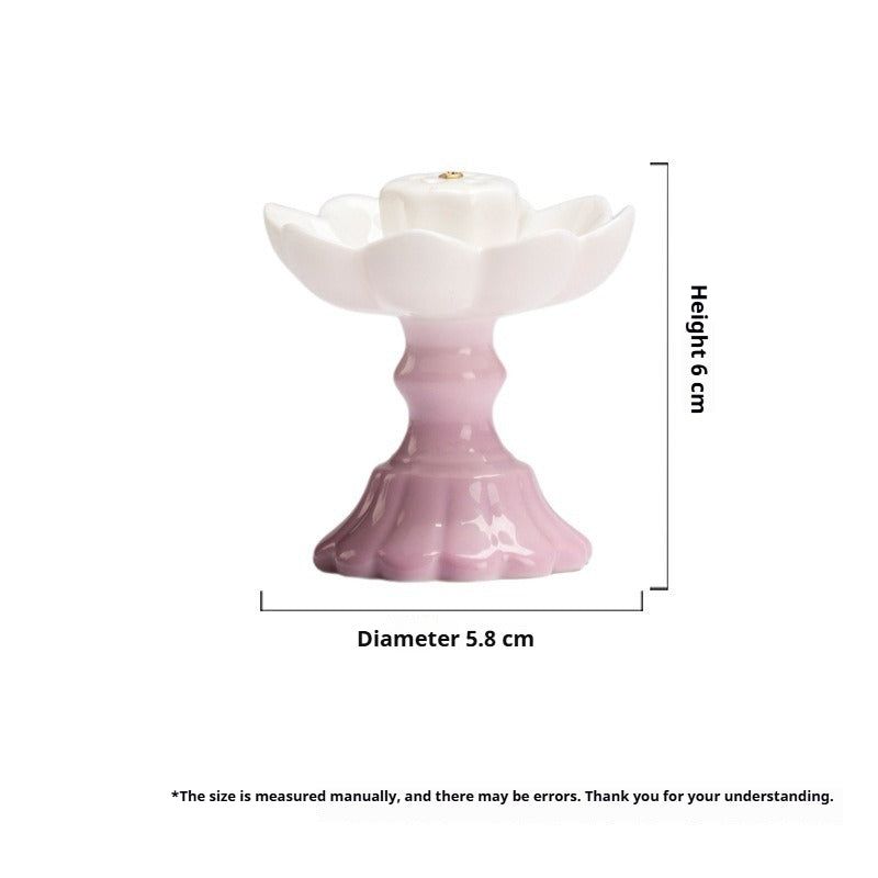 Gradient Purple Lotus Ceramic Incense Holder | “Phantom Orchid Whisper” Jade Clay Incense Throne | Zenith Censer