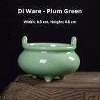 Handmade Longquan Celadon Incense Burner | Ge Ware Crackle Glaze Ceramic | Tea Incense & Altar Tool