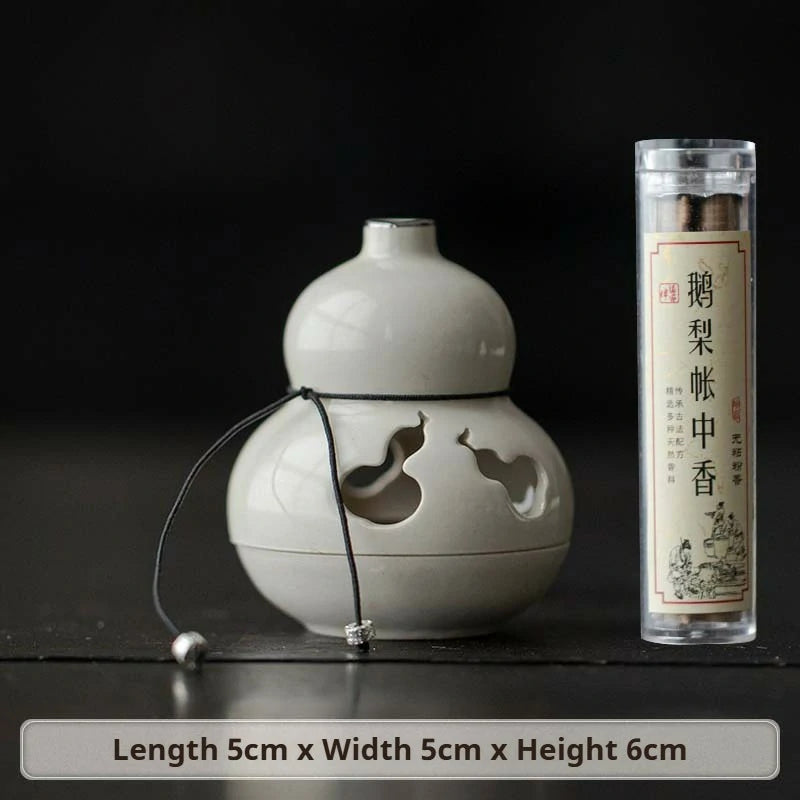 Zenith Censer Mini “Fortune” Coil Incense Burner Set - Ceramic Altar Dish with Artisan Incense | For Desk Meditation, Zen Decor & Gift
