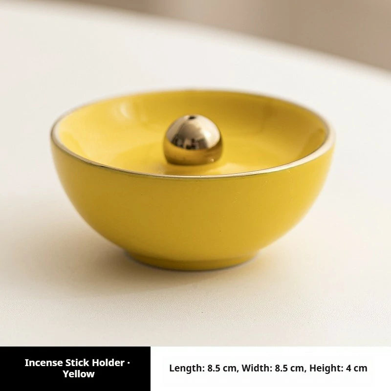 Artisan-Glazed Ceramic Incense Stick Holder | Modern Minimalist Burner for Desk Altar & Meditation | Zenith Censer - 6 Colors