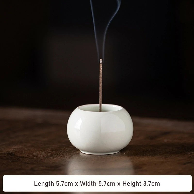 Ash Glaze ‘Hundred Blessings’ Jar Incense Burner | Ceramic Stick Incense Holder & Altar Piece | Multi-Color Sets | Zenith Censer