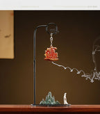 Chinese Reverse-Flow Incense Burner Set | Waterfall Smoke Ceremony with Auspicious Designs | Includes Cones | Zenith Censer