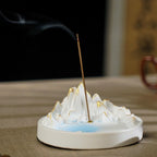A Thousand Miles of Mountains Plaster Incense Holder | Hand-Carved Incense Tray & Altar Art | Minimalist Zen | Zenith Censer