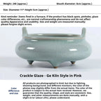 Ceremonial Double-Handled Tripod Censer | Crackle Glaze & Plain Ceramic Altar Incense Burner for Buddha/Meditation | Zenith Censer