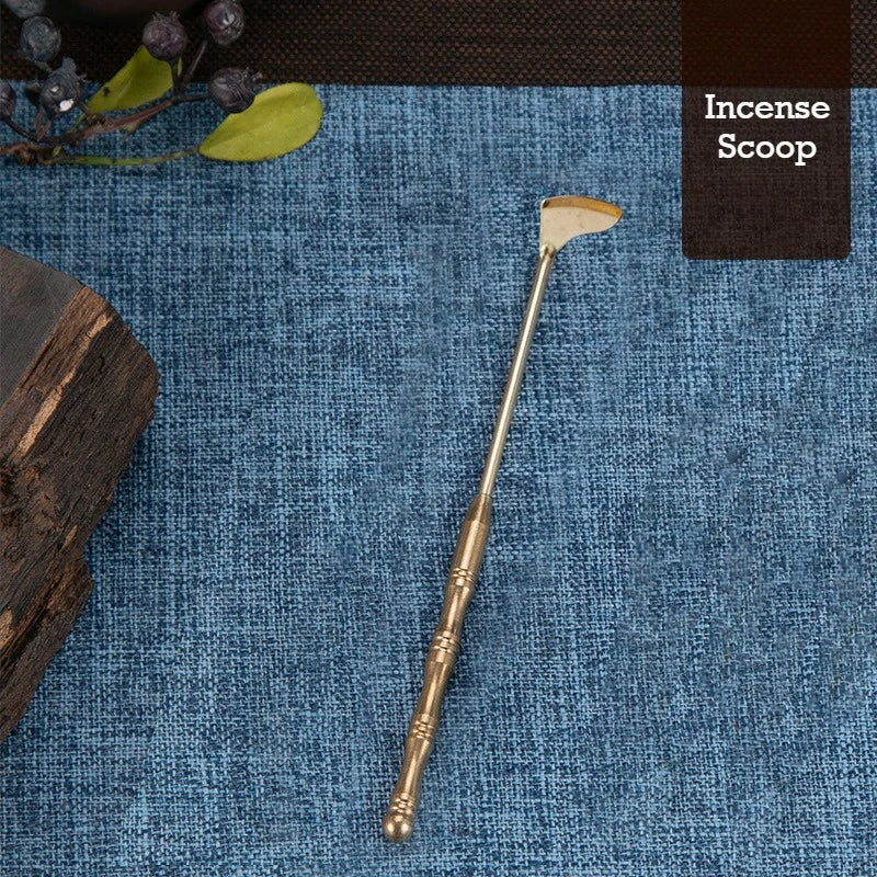Complete Brass Incense Ritual Set | 11-Piece Artisan Tools (Incense Scoop, Ash Press, Censer) for Meditation & Zen | Zenith Censer