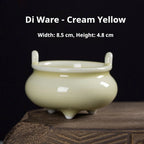 Handmade Longquan Celadon Incense Burner | Ge Ware Crackle Glaze Ceramic | Tea Incense & Altar Tool