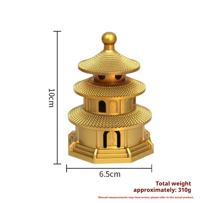 Brass Temple of Heaven Incense Burner | Handcrafted Mini Censer for Altar, Meditation & Home Decor | Zenith Censer
