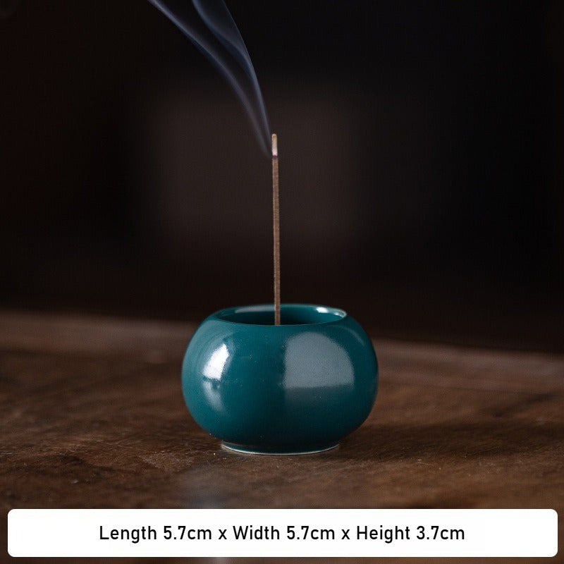 Ash Glaze ‘Hundred Blessings’ Jar Incense Burner | Ceramic Stick Incense Holder & Altar Piece | Multi-Color Sets | Zenith Censer