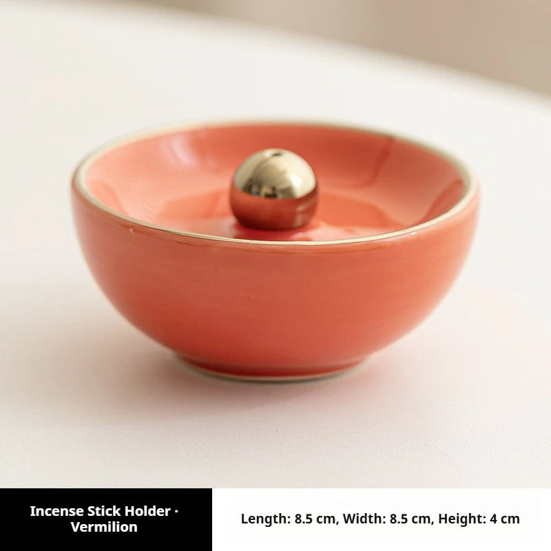 Artisan-Glazed Ceramic Incense Stick Holder | Modern Minimalist Burner for Desk Altar & Meditation | Zenith Censer - 6 Colors