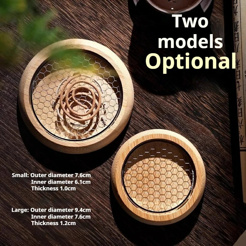 Natural Phoebe Bamboo Incense Holder | Coil Incense Burner with Cloud Design | Minimalist Zen Altar Tool | Zenith Censer