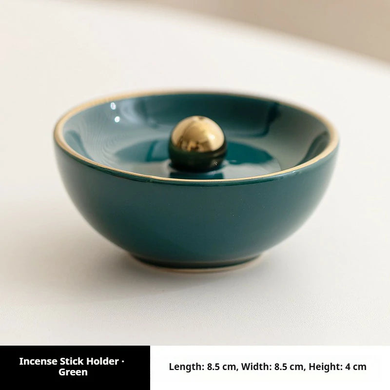 Artisan-Glazed Ceramic Incense Stick Holder | Modern Minimalist Burner for Desk Altar & Meditation | Zenith Censer - 6 Colors