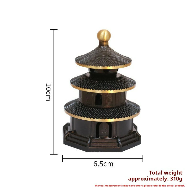 Brass Temple of Heaven Incense Burner | Handcrafted Mini Censer for Altar, Meditation & Home Decor | Zenith Censer