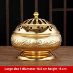 24-Hour Coil Incense Holder ‘Eternal Guardian’ | Alloy Stand for Continuous Fragrance | Gold/Antique Bronze | Zenith Censer
