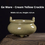 Handmade Longquan Celadon Incense Burner | Ge Ware Crackle Glaze Ceramic | Tea Incense & Altar Tool