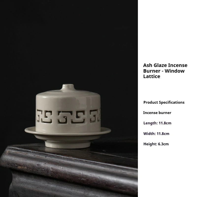 Artisan Ash Glaze Triple-Foot Incense Burner | Small Ceramic Incense Holder for Desk & Altar | Zenith Censer