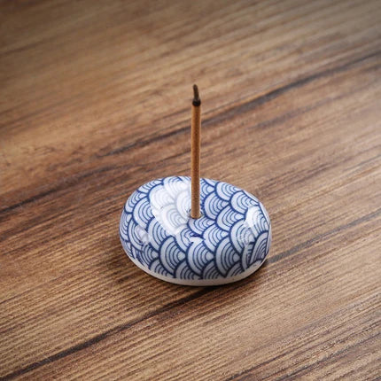 Japanese Zakka Ceramic Sakura Incense Holder | Mini Incense Ash Tray & Stand | Multiple Colors | Zenith Censer