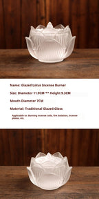 Ancient Method Glass Lotus Incense Burner | Transparent Censer for Incense Seal & Ash-Separated Ceremony | Zenith Censer